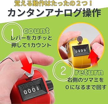 Amazon | TikTrunk 数取器 手持ち式 カウンター 4桁 アナログ 数量